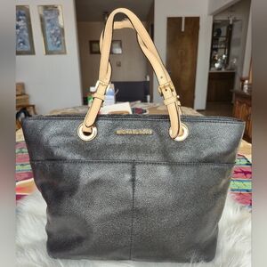 Michael Kors Black Tote with Tan Handles ⚠️⬇️